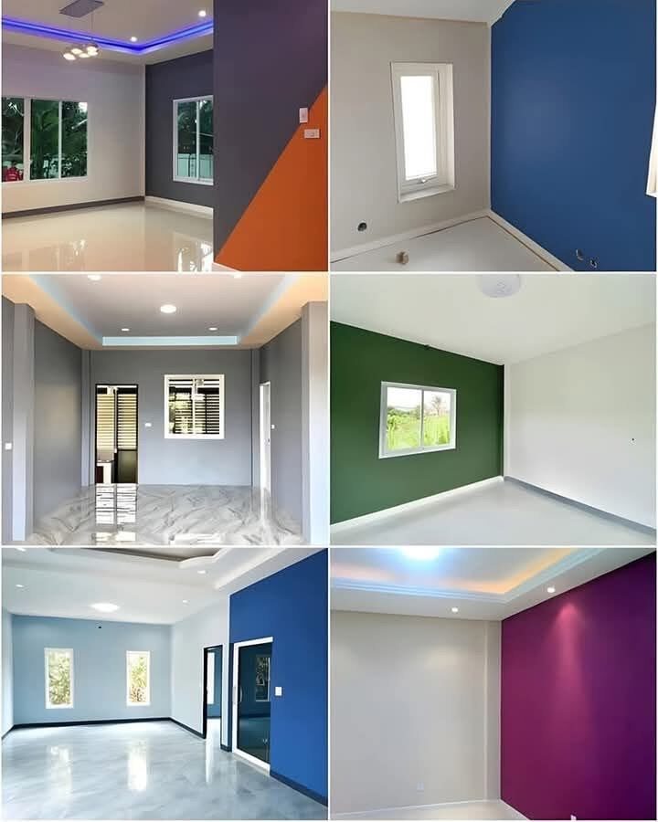 Interior colour work across multiple rooms